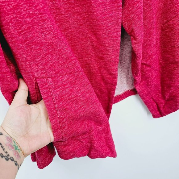 The North Face Fallsgrove Wrap Sweater Toggle Cardigan S Heathered Red Cotton - Picture 6 of 13